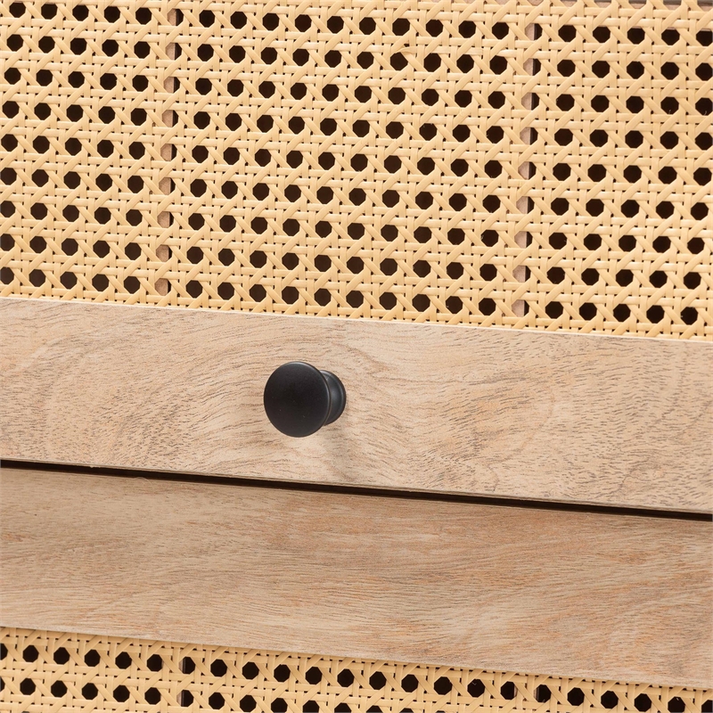 Baxton Studio Malcolm Modern Oak Brown Wood Shoe Cabinet with Flipper Doors