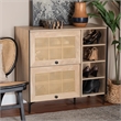 Baxton Studio Malcolm Modern Oak Brown Wood Shoe Cabinet with Flipper Doors