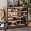 Baxton Studio Malcolm Modern Oak Brown Wood Shoe Cabinet with Flipper Doors