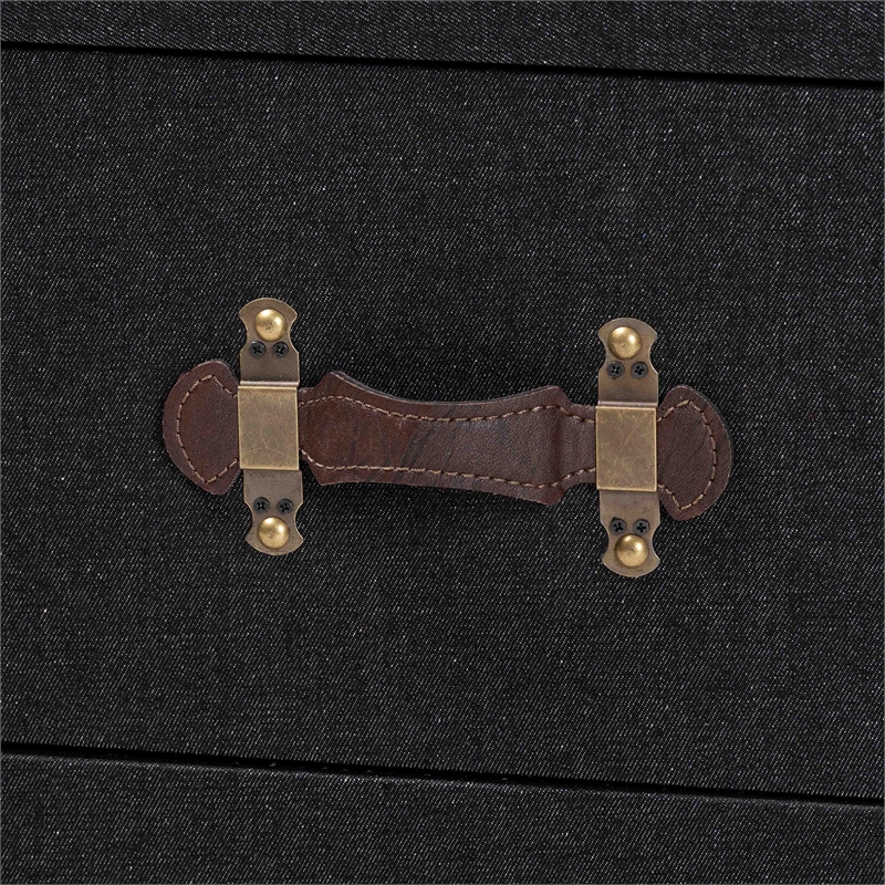 Baxton Studio Benton Vintage Black Canvas 4-Drawer Storage Cabinet