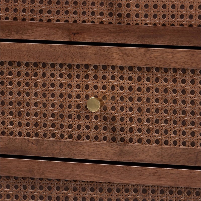 Baxton Studio Alyssa Japandi Walnut Brown Wood 6-Drawer Dresser
