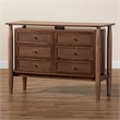 Baxton Studio Alyssa Japandi Walnut Brown Wood 6-Drawer Dresser