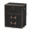 Baxton Studio Agatha Vintage Black Canvas 2-Drawer Storage Trunk
