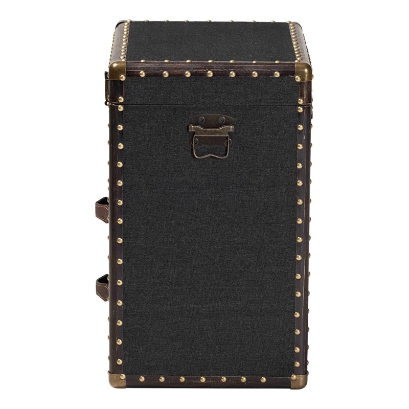 Baxton Studio Agatha Vintage Black Canvas 2-Drawer Storage Trunk