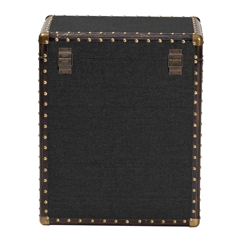 Baxton Studio Agatha Vintage Black Canvas 2-Drawer Storage Trunk