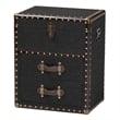 Baxton Studio Agatha Vintage Black Canvas 2-Drawer Storage Trunk
