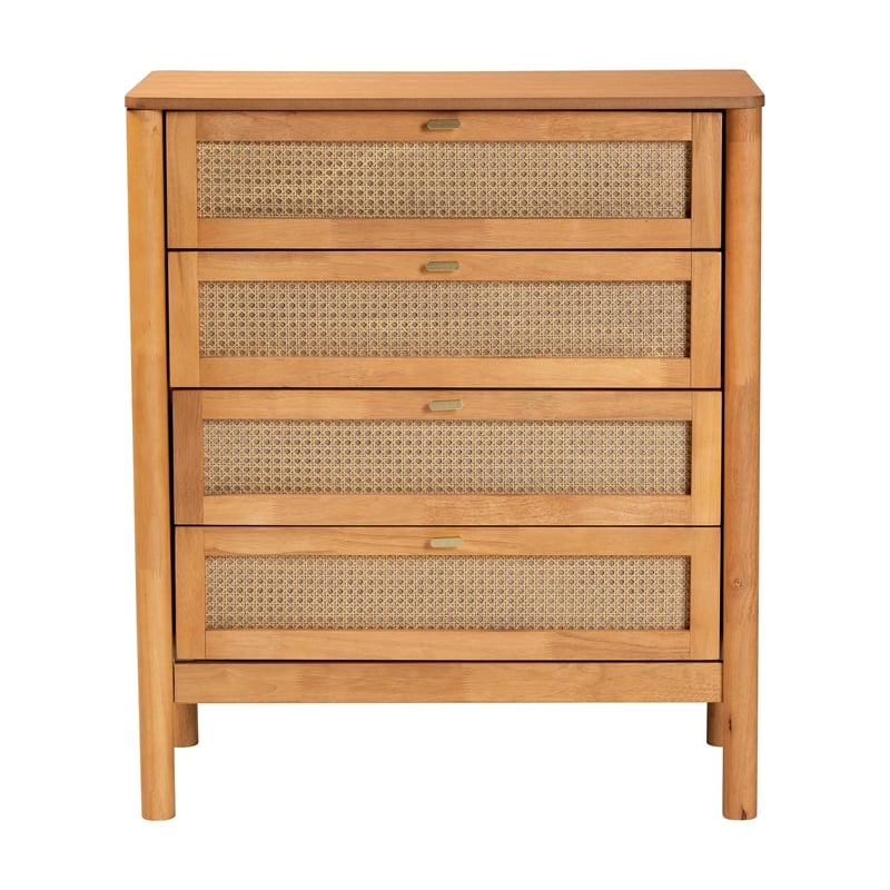 Baxton Studio Jenn Golden Brown Wood Japandi 4-Drawer Chest