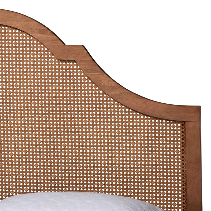 Baxton Studio Alecia Mid-Century Ash Walnut Wood Queen Size Platform Bed