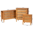 Baxton Studio Jenn Brown Wood 3-Piece Storage Set