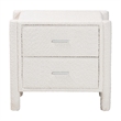 Baxton Studio Laria Modern White Teddy-Bear Fabric 2-Drawer Nightstand