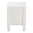 Baxton Studio Laria Modern White Teddy-Bear Fabric 2-Drawer Nightstand