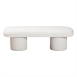Baxton Studio Laria Modern White Teddy-Bear Fabric Accent Bench