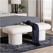 Baxton Studio Laria Modern White Teddy-Bear Fabric Accent Bench
