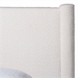 Baxton Studio Laria Modern White Teddy-Bear Fabric King Size Platform Bed