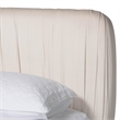 Baxton Studio Emsley Luxe Ivory Pleated Velvet Queen Size Platform Bed