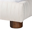 Baxton Studio Emsley Luxe Ivory Pleated Velvet Queen Size Platform Bed