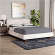 Baxton Studio Emsley Luxe Ivory Pleated Velvet Queen Size Platform Bed