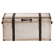 Baxton Studio Nevio Vintage Weathered White Canvas Storage Trunk