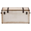 Baxton Studio Nevio Vintage Weathered White Canvas Storage Trunk