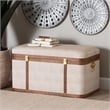 Baxton Studio Brenner Modern Transitional Beige Faux Shagreen Storage Trunk