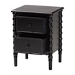 Baxton Studio Malinda Classic Black Wood 2-Drawer End Table with Spindle Legs