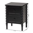 Baxton Studio Malinda Classic Black Wood 2-Drawer End Table with Spindle Legs