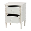 Baxton Studio Malinda Classic White Wood 2-Drawer End Table with Spindle Legs