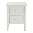 Baxton Studio Malinda Classic White Wood 2-Drawer End Table with Spindle Legs