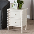 Baxton Studio Malinda Classic White Wood 2-Drawer End Table with Spindle Legs