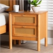 Baxton Studio Jenn Brown Wood Japandi 2-Drawer Nightstand