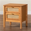 Baxton Studio Jenn Brown Wood Japandi 2-Drawer Nightstand