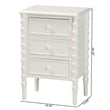 Baxton Studio Malinda Classic White Wood 3-Drawer End Table with Spindle Legs