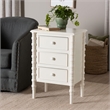 Baxton Studio Malinda Classic White Wood 3-Drawer End Table with Spindle Legs