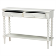 Baxton Studio Malinda White Wood 2-Drawer Console Table with Spindle Legs