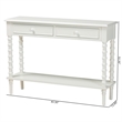 Baxton Studio Malinda White Wood 2-Drawer Console Table with Spindle Legs