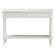 Baxton Studio Malinda White Wood 2-Drawer Console Table with Spindle Legs
