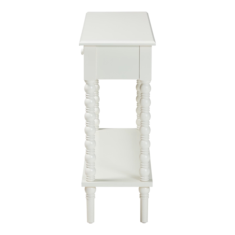 Baxton Studio Malinda White Wood 2-Drawer Console Table with Spindle Legs