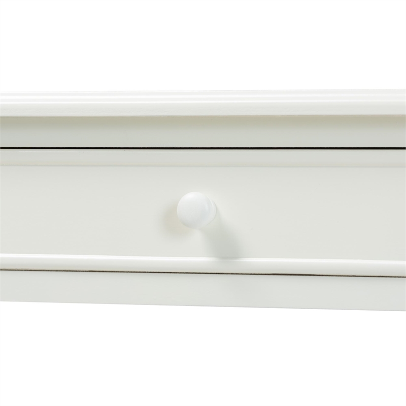 Baxton Studio Malinda White Wood 2-Drawer Console Table with Spindle Legs