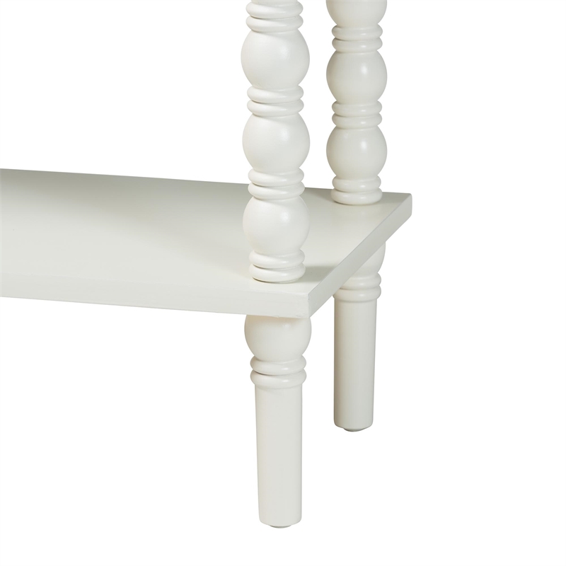 Baxton Studio Malinda White Wood 2-Drawer Console Table with Spindle Legs