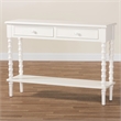 Baxton Studio Malinda White Wood 2-Drawer Console Table with Spindle Legs