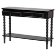 Baxton Studio Malinda Black Wood 2-Drawer Console Table with Spindle Legs
