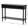 Baxton Studio Malinda Black Wood 2-Drawer Console Table with Spindle Legs