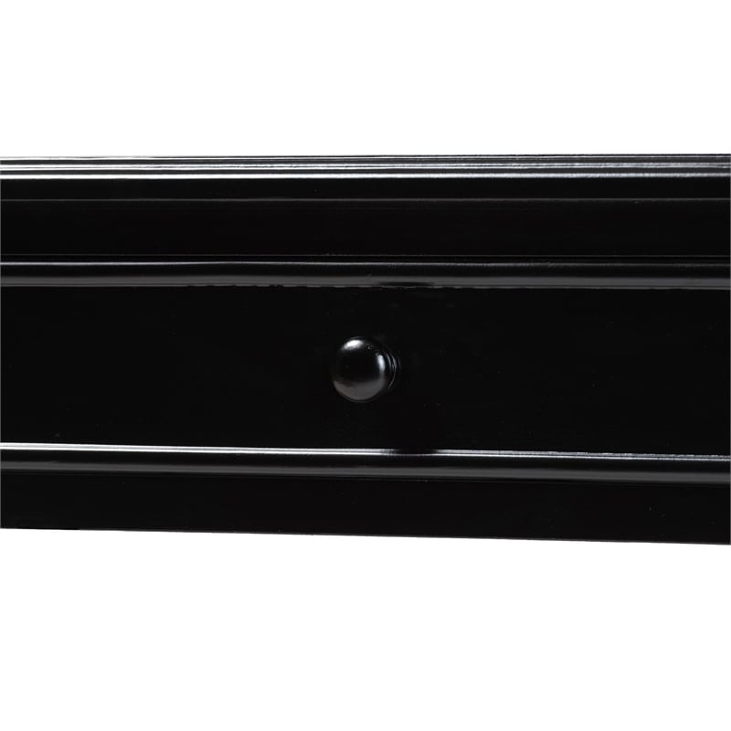Baxton Studio Malinda Black Wood 2-Drawer Console Table with Spindle Legs