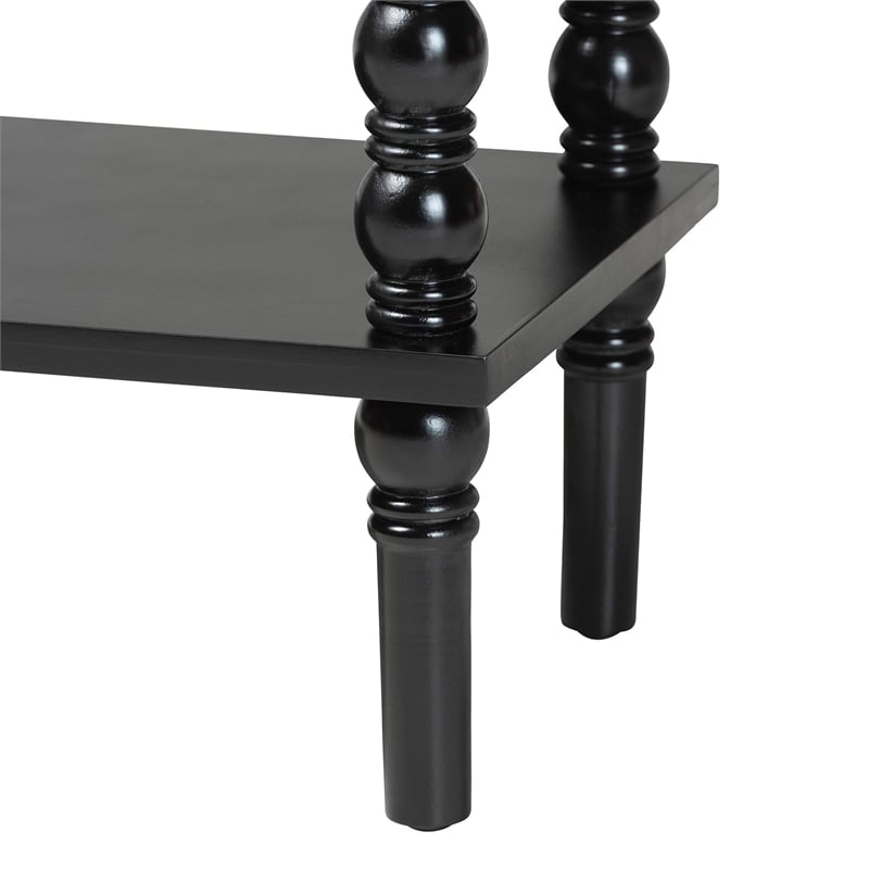 Baxton Studio Malinda Black Wood 2-Drawer Console Table with Spindle Legs