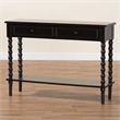 Baxton Studio Malinda Black Wood 2-Drawer Console Table with Spindle Legs