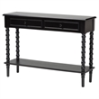 Baxton Studio Malinda Black Wood 2-Drawer Console Table with Spindle Legs