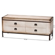 Baxton Studio Heaton Vintage Weathered White Canvas 4-Drawer Storage Bench