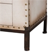 Baxton Studio Heaton Vintage Weathered White Canvas 4-Drawer Storage Bench