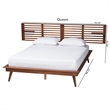 Baxton Studio Elvina Walnut Wood Queen Size Platform Bed with Built-In Shelves