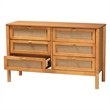 Baxton Studio Jenn Golden Brown Wood Japandi 6-Drawer Dresser